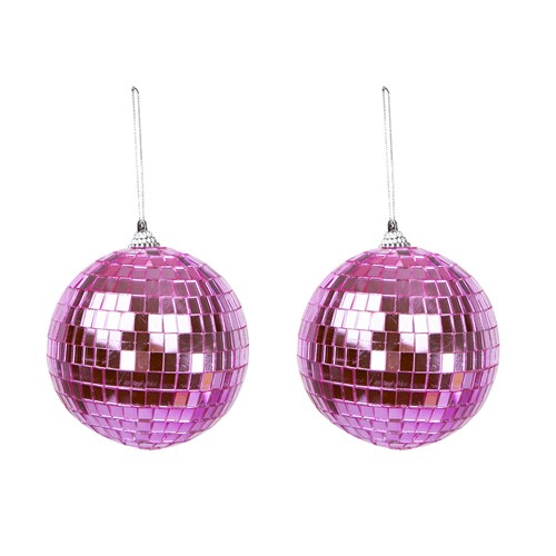 BOULE DISCO VIOLET 10CM x2
