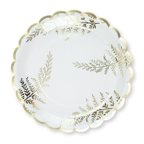 ASSIETTES FESTONNEES 23CM FOUGERE WHITE X 8 thumbnail 4