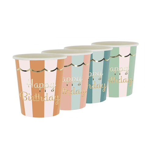 GOBELETS FESTONNES 200ML HAPPY BIRTHDAY X 8 thumbnail 8