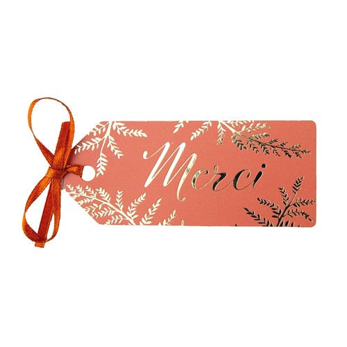 ETIQUETTES CADEAUX FOUGERE TERRACOTTA X 10 thumbnail 4