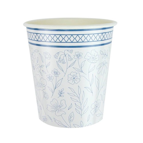 GOBELETS 200ML FLEUR BLEUE X 8