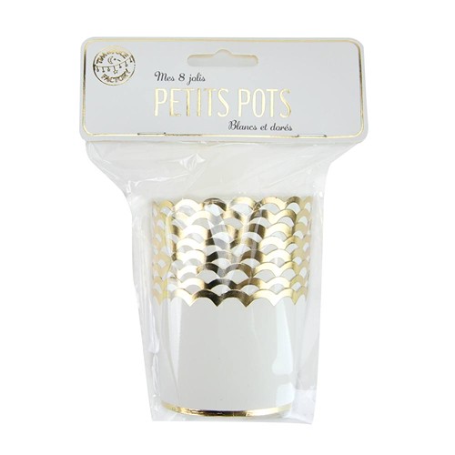 PETITS POTS BLANCS ET OR X 8 thumbnail 4