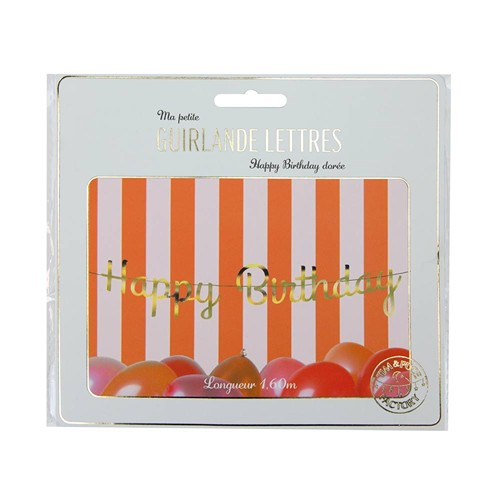GUIRLANDE LETTRES HAPPY BIRTHDAY DOREE thumbnail 5