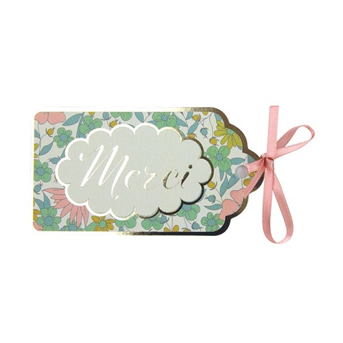 ETIQUETTES "MERCI "SHABBY X 10 thumbnail 4