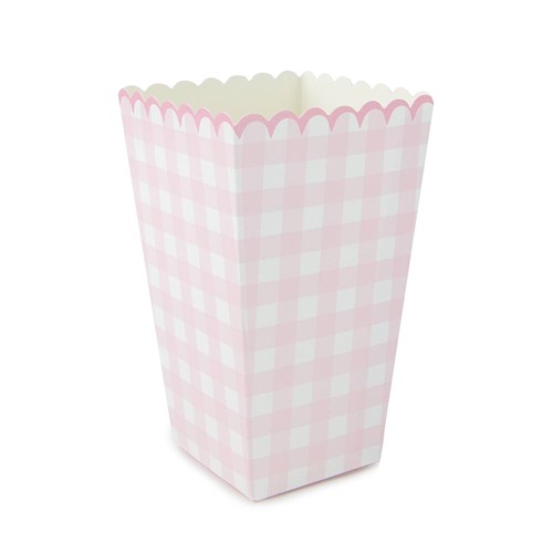 BOITES A POP-CORN VICHY ROSE X 8 thumbnail 4