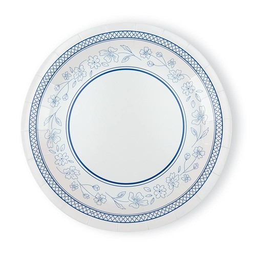 ASSIETTES A DESSERT FESTONNEES FLEUR BLEUE 18CM X 8