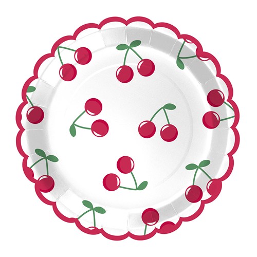 ASSIETTES FESTONNEES CHERRY 18CM  X 8