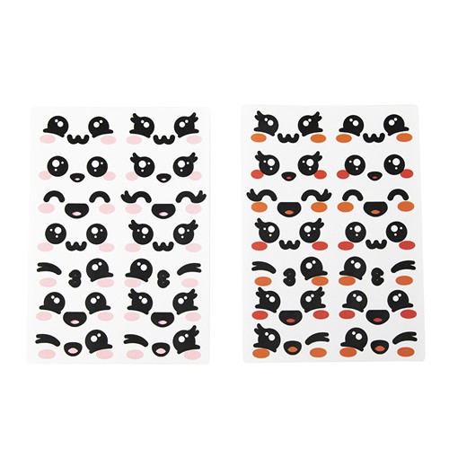 STICKERS VISAGES KAWAÏ JUNK FOOD X 28PCS
