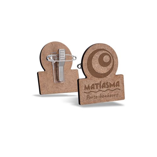 BADGE MDF EP 3 mm AVEC PINCE-EPINGLE MAXI 20 cm2 - 5