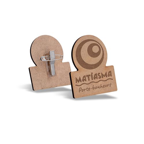 BADGE MDF EP 3mm AVEC PINCE-EPINGLE ENTRE 20 cm2 ET 40 cm2 MAXI - 5