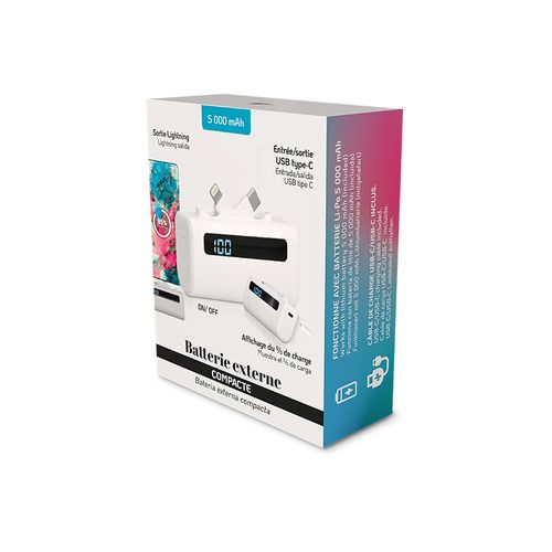 BATTERIE EXTERNE POWER BANK COMPACT 5000 mAh EN rABS - 6