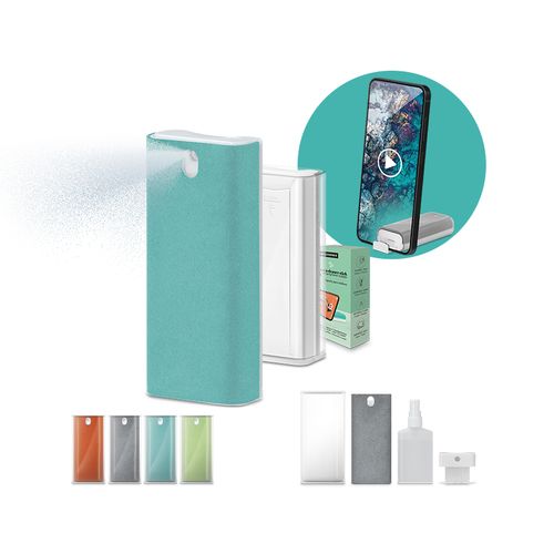 SCREEN CLEANER SPRAY AND SMARTPHONE HOLDER