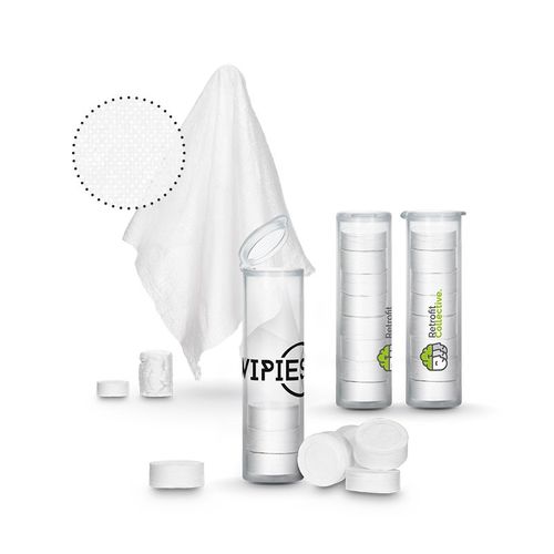 LINGETTES COMPRESSÉES REUTILISABLES EN TUBE DE 8 PASTILLES - 1