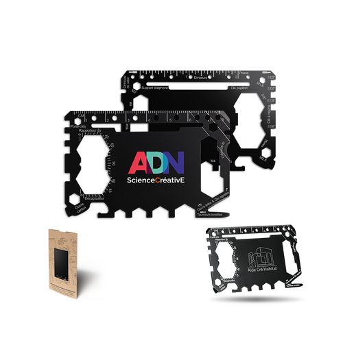 CARTE OUTIL MULTIFONCTION EN ACIER INOXYDABLE - 1