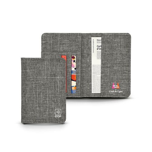 PORTE PASSEPORT, CARTE GRISE, CARTE DE CREDIT AVEC STOP RFID - 1