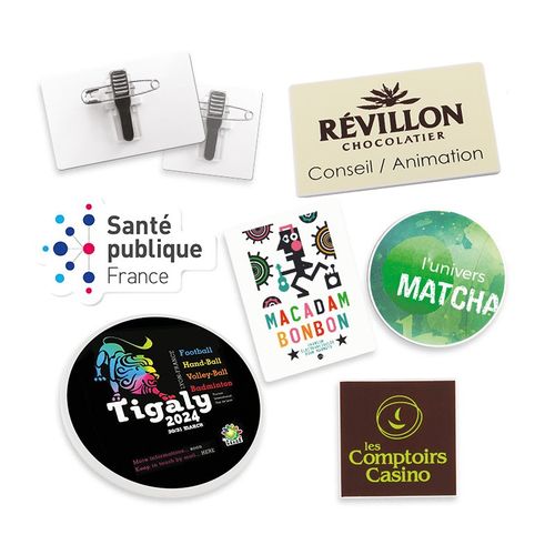 BADGE PLASTIQUE (PS) AVEC PINCE EPINGLE - 2