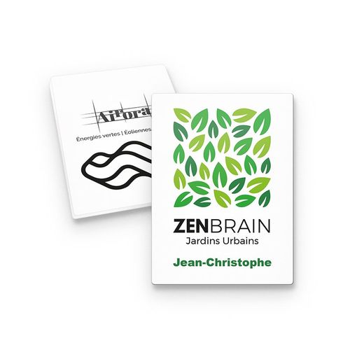 BADGE PLASTIQUE (PS) RECTANGLE 43x58 mm AVEC PINCE EPINGLE - 4