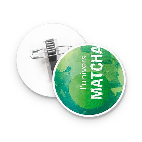 BADGE PLASTIQUE (PS) ROND Ø55 mm AVEC PINCE EPINGLE - 1
