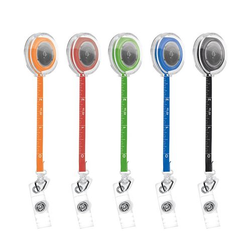 BADGE : PORTE-BADGES RETRACTABLE AVEC METRE RUBAN SOUPLE 1 m
