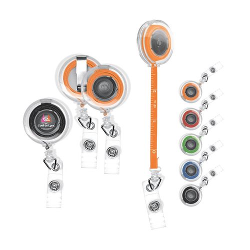 BADGE : PORTE-BADGES RETRACTABLE AVEC METRE RUBAN SOUPLE 1 m - 1