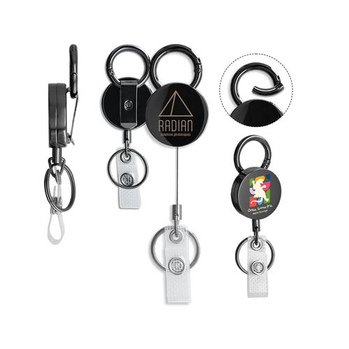 BADGE: PORTE-BADGES RETRACTABLE COQUE EN METAL - 1