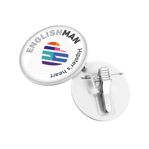 BADGE PLASTIQUE (PS) AVEC PINCE-EPINGLE POUR QUADRIDOME - 1