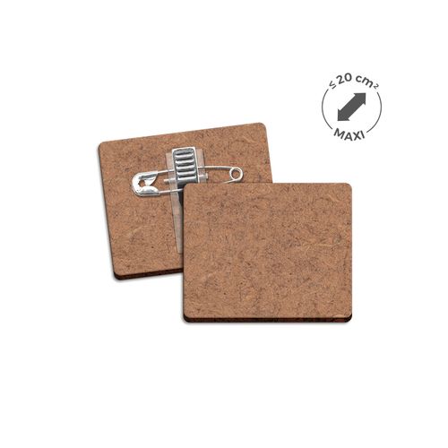 BADGE SUR-MESURE EN MDF EP 3 mm AVEC PINCE-EPINGLE MAXI 20 cm2 - 2