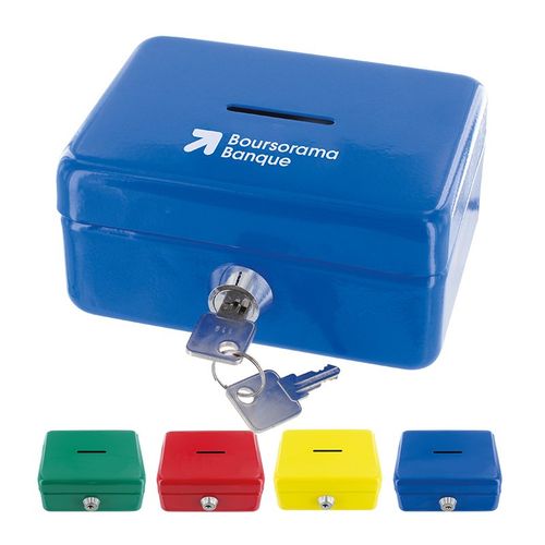 HUCHA CAJA METÁLICA CON LLAVE