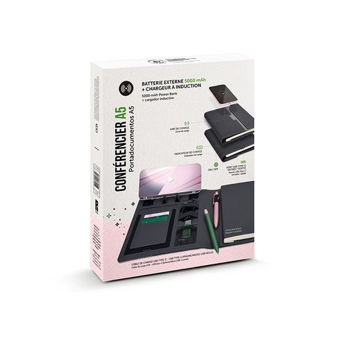 A5 PORTFOLIO WITH 5000 mAh POWERBANK AND INDUCTION CHARGER A5 PORTFOLIO WITH 5000 mAh POWERBANK AND INDUCTION CHARGER