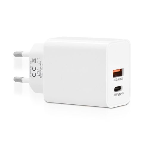 CHARGEUR SECTEUR RAPIDE 20 W SORTIES USB QC3.0 & TYPE-C PD
