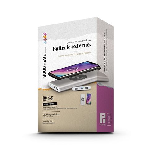 BATTERIE EXTERNE Li-po 8000 mAh ET CHARGEUR PAR INDUCTION - 6