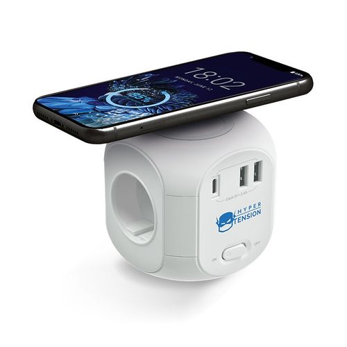 MULTIPRISE CUBE AVEC CHARGEUR PAR INDUCTION ET RALLONGE - 2