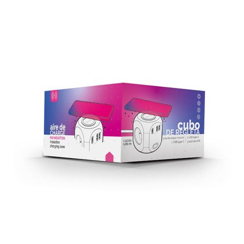 MULTIPRISE CUBE AVEC CHARGEUR PAR INDUCTION ET RALLONGE - 4
