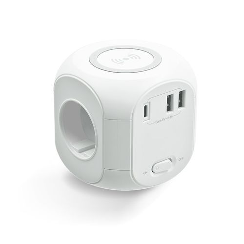 MULTIPRISE CUBE AVEC CHARGEUR PAR INDUCTION ET RALLONGE - 5