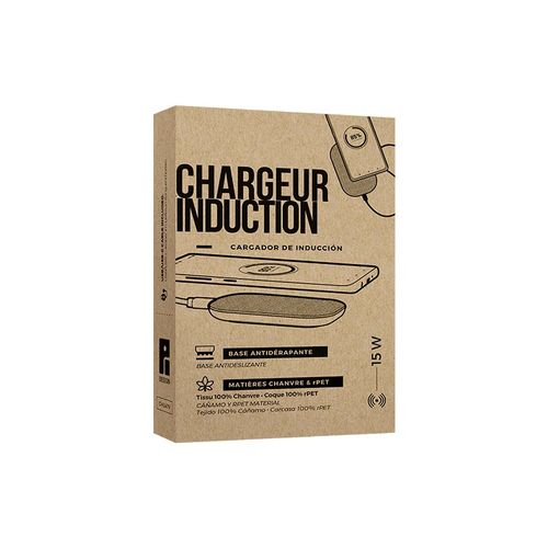 CHARGEUR PAR INDUCTION RAPIDE 15W EN MATIERE RPET ET CHANVRE - 6