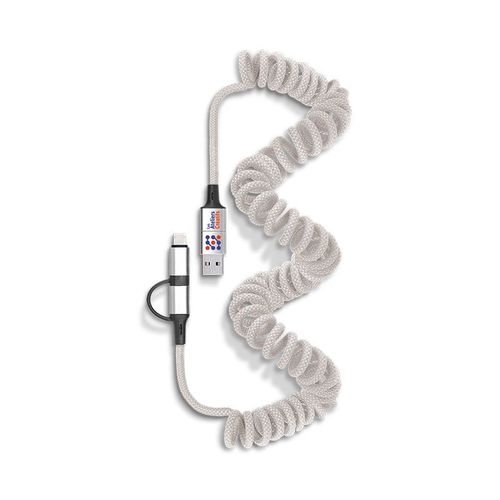 CABLE DE CHARGE RAPIDE ET TRANSFERT RETRACTABLE A RESSORT 6 EN 1