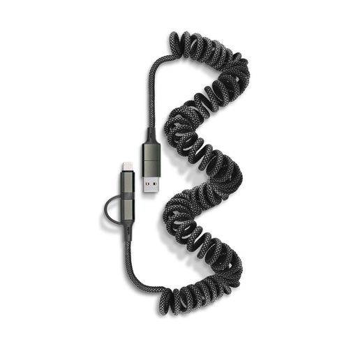 CABLE DE CHARGE RAPIDE ET TRANSFERT RETRACTABLE A RESSORT 6 EN 1