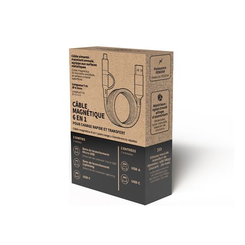 CABLE DE CHARGE 6 EN 1 A ENROULEMENT MAGNETIQUE - 5