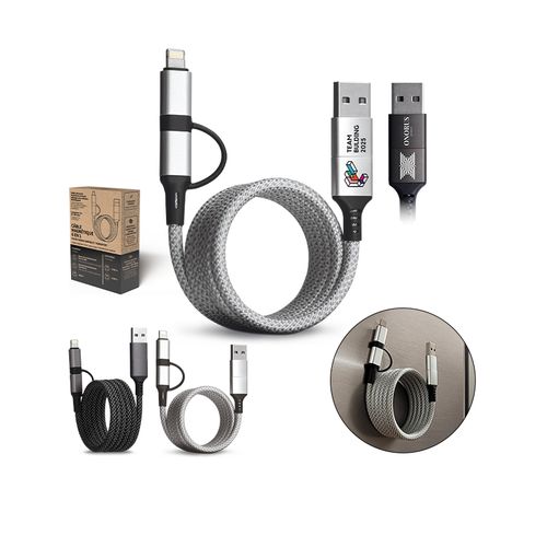 CABLE DE CHARGE 6 EN 1 A ENROULEMENT MAGNETIQUE