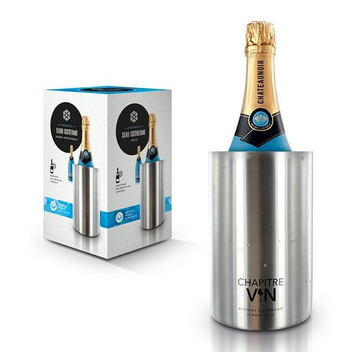 Stainless steel, double-walled bottle cooler