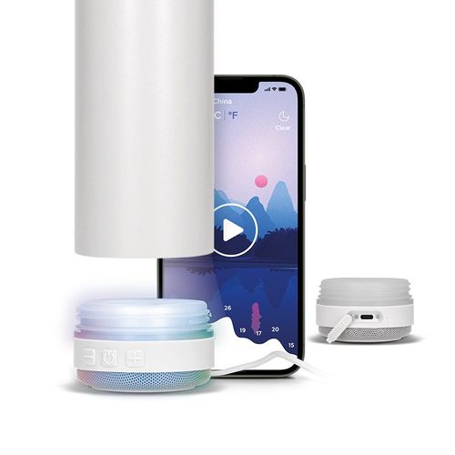 HAUT-PARLEUR ENCEINTE ET BOUTEILLE GOURDE ISOTHERME INOX 60 cl