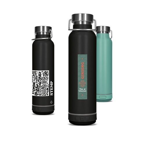 HAUT-PARLEUR ENCEINTE ET BOUTEILLE GOURDE ISOTHERME INOX 60 cl