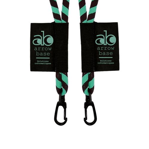 CORDON TOUR DE COU / LANYARD TUBULAIRE TISSEE 2 COULEURS - 4