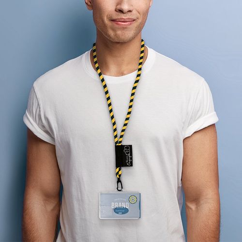 CORDON TOUR DE COU / LANYARD TUBULAIRE TISSEE 2 COULEURS - 5