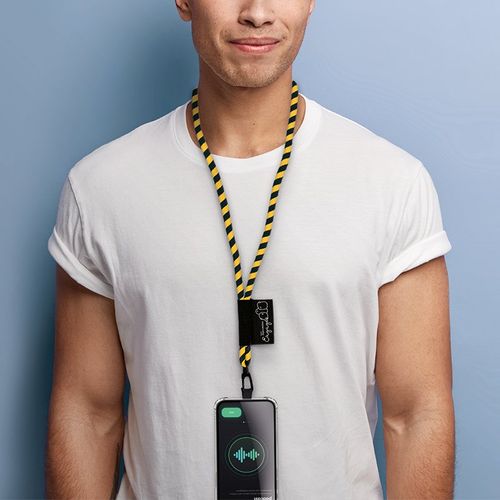 CORDON TOUR DE COU/LANAYRD TUBULAIRE TISSEE PORTE TELEPHONE - 5