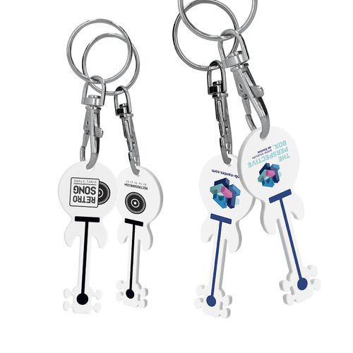 PORTE-CLES MOUSQUETON AVEC JETON FORME GUITARE - 1