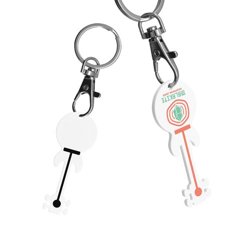 PORTE-CEL MOUSQUETON AVEC JETON FORME GUITARE