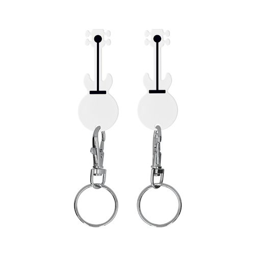 PORTE-CLES MOUSQUETON AVEC JETON FORME GUITARE