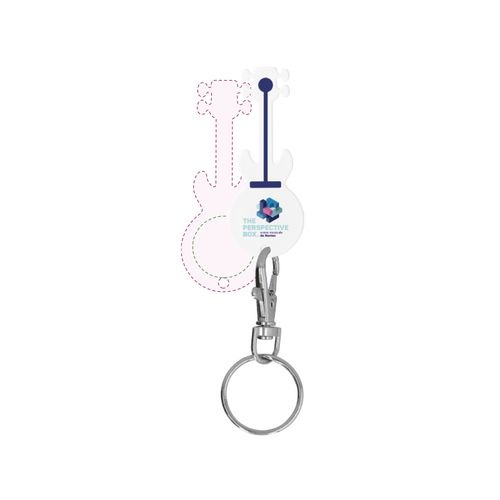 PORTE-CLES MOUSQUETON AVEC JETON FORME GUITARE