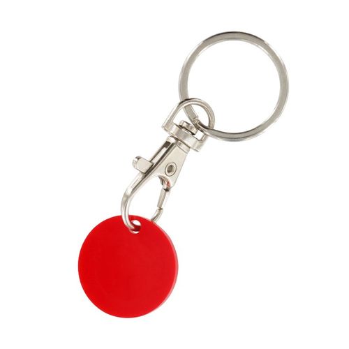 PORTE-CLES MOUSQUETON METAL AVEC JETON CADDIE